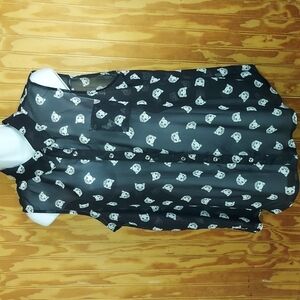Cats Sleeveless sheer blouse